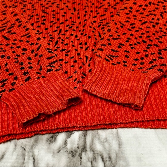 Cristina’s Vintage Orange Leopard Print Sweater Retro Punk 80s Flintstone Sz L - Picture 4 of 11